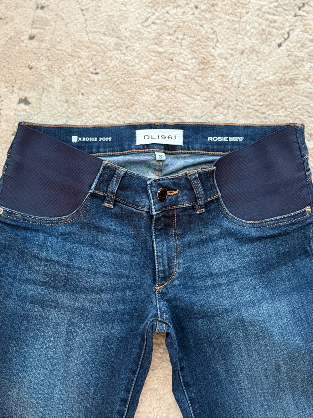 DL1961 Rosie Pope Maternity Dark Blue Jeans